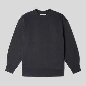 Everlane The ReTrack Oversized Crew Sweatshirt, Black, Large, NWT